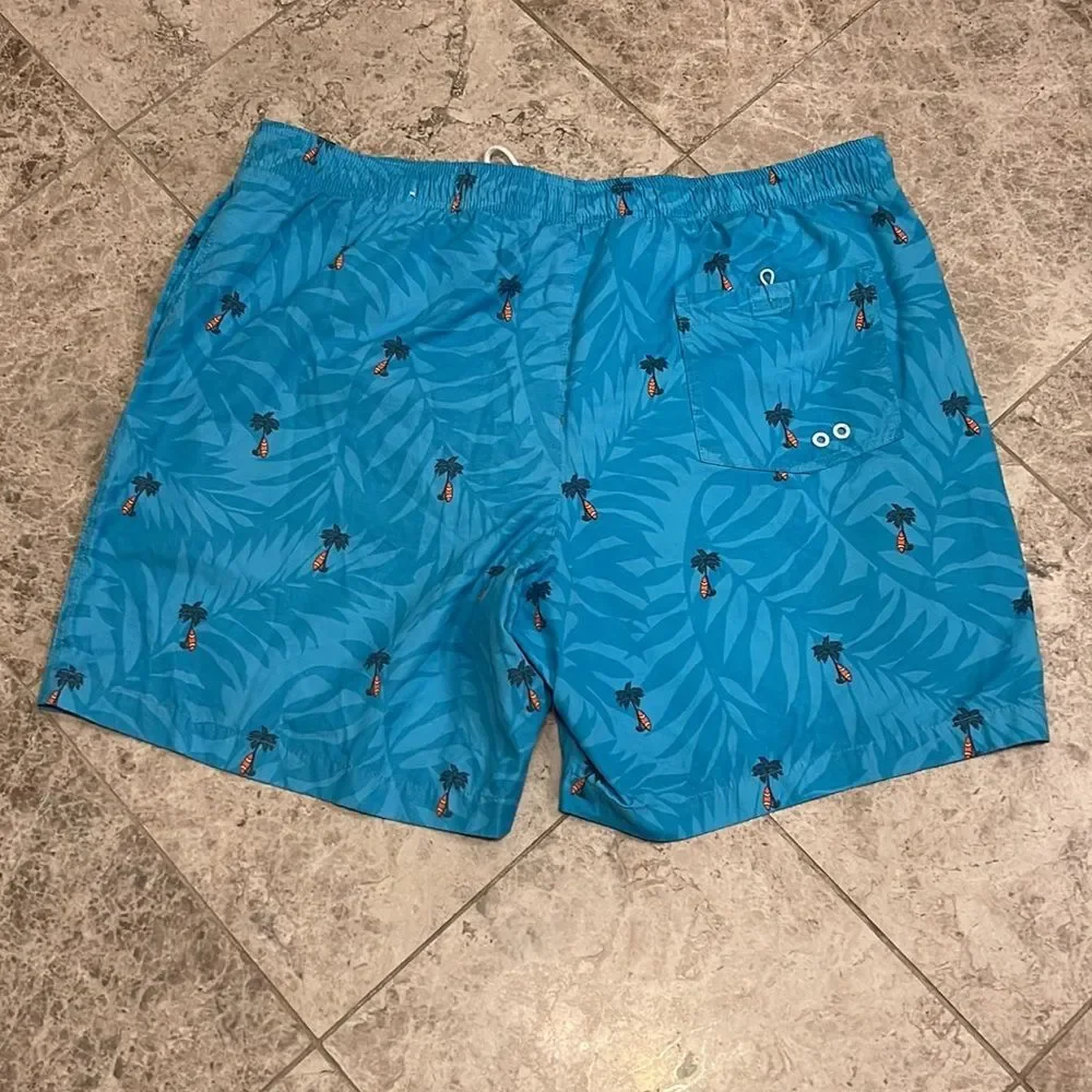 American Eagle AEO Palm Tree Swim Trunks Blue XL